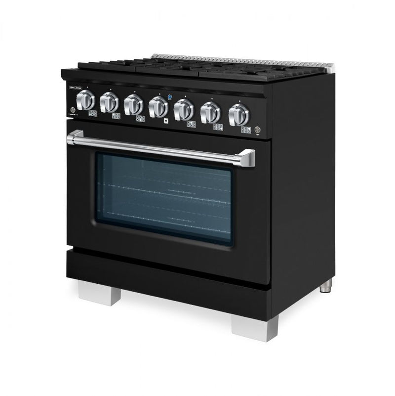 HALLMAN Bold Series 36" Gas Freestanding Range with Chrome Trim - HBRG36CM