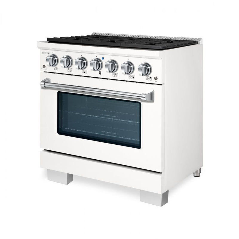 HALLMAN Bold Series 36" Gas Freestanding Range with Chrome Trim - HBRG36CM