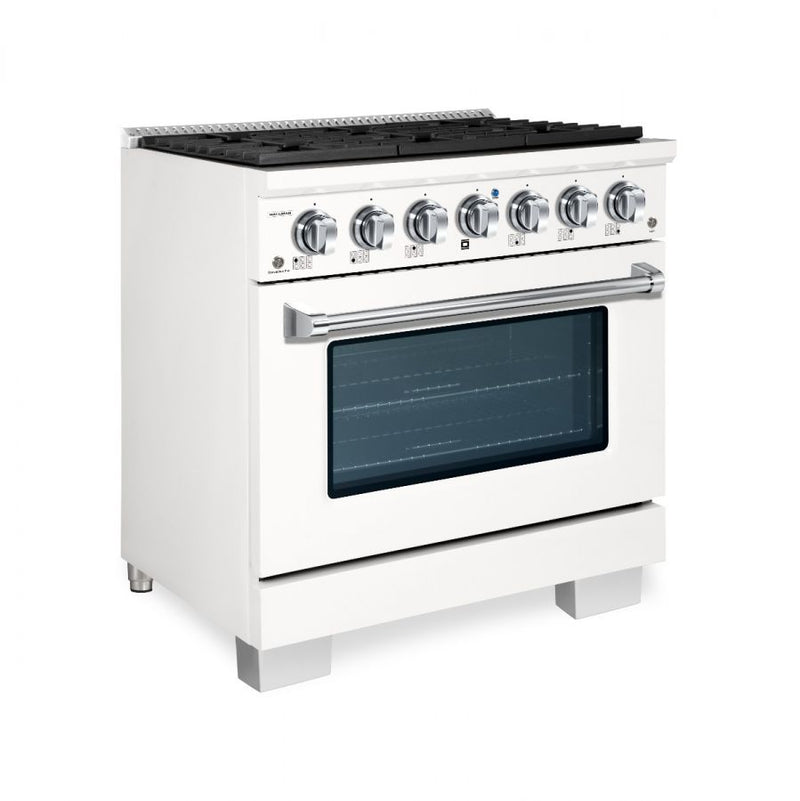 HALLMAN Bold Series 36" Gas Freestanding Range with Chrome Trim - HBRG36CM