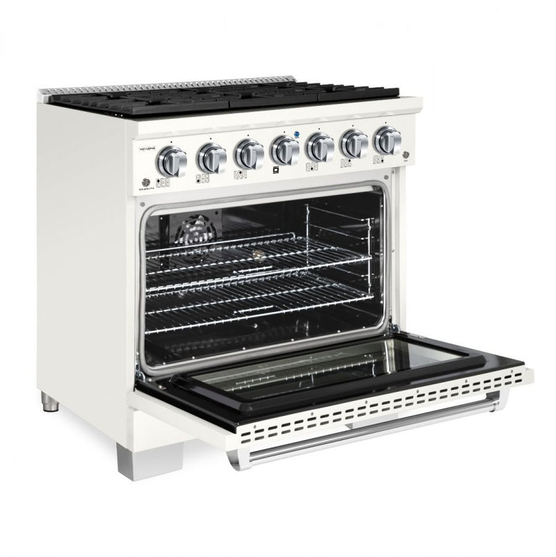 HALLMAN Bold Series 36" Gas Freestanding Range with Chrome Trim - HBRG36CM