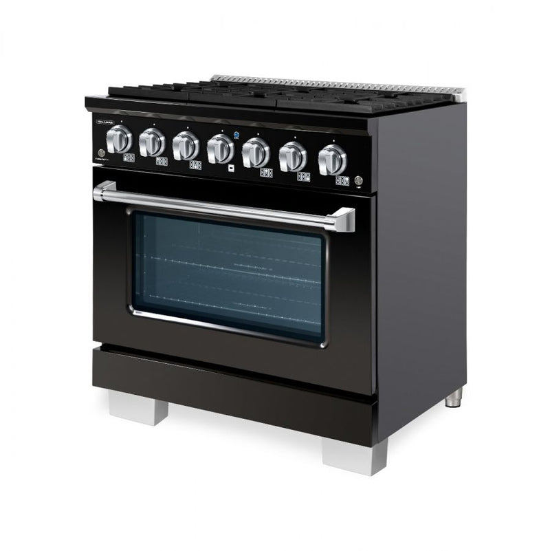 HALLMAN Bold Series 36" Gas Freestanding Range with Chrome Trim - HBRG36CM