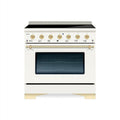 HALLMAN Classico 36-inch Induction Range with Brass Trim - HCLIR36BS