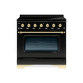 HALLMAN Classico 36-inch Induction Range with Brass Trim - HCLIR36BS