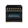 HALLMAN Classico 36-inch Induction Range with Brass Trim - HCLIR36BS