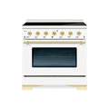 HALLMAN Classico 36-inch Induction Range with Brass Trim - HCLIR36BS