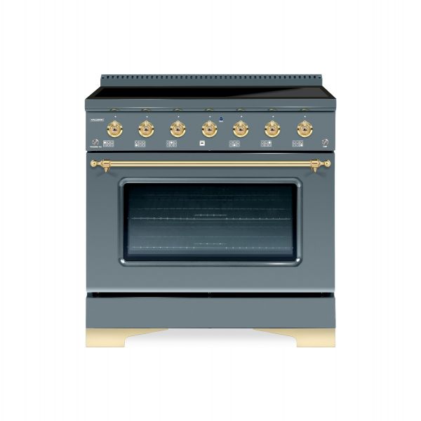 HALLMAN Classico 36-inch Induction Range with Brass Trim - HCLIR36BS