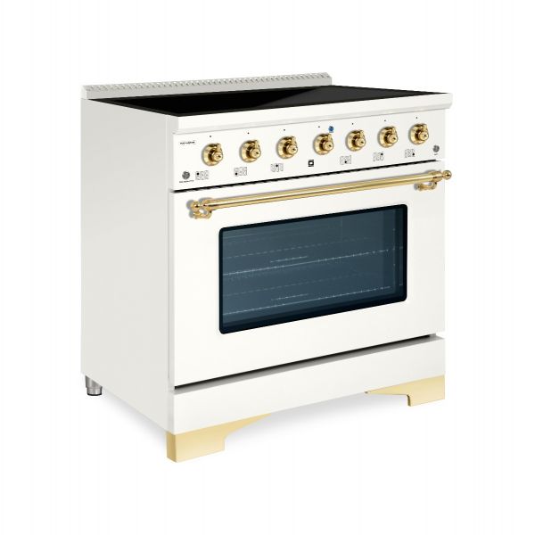 HALLMAN Classico 36-inch Induction Range with Brass Trim - HCLIR36BS