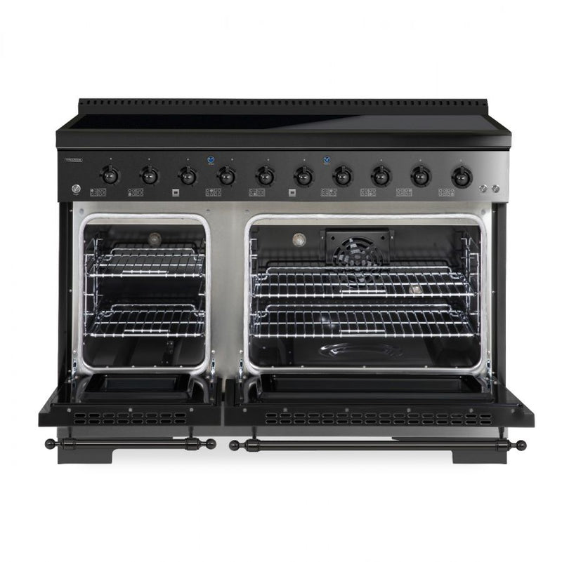 HALLMAN Classico 48-inch Induction Range in Black Stainless with Black Stainless Trim - HCLIR48BXBX