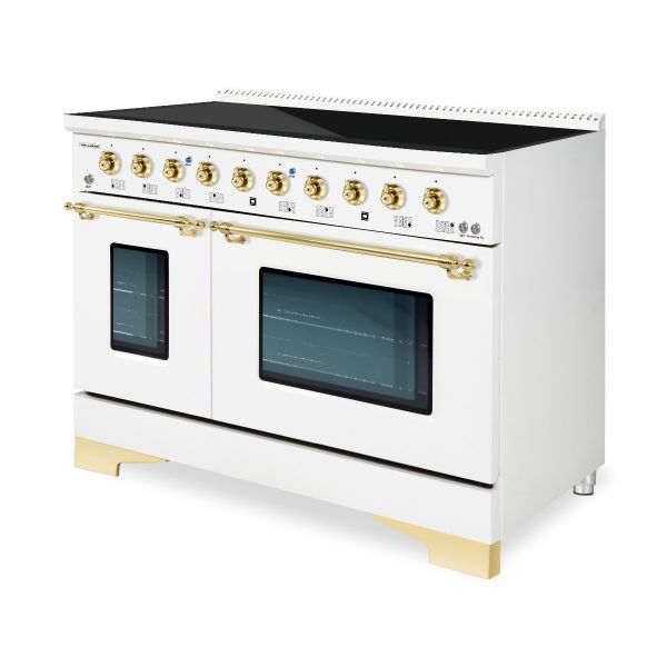 HALLMAN Classico 48-inch Induction Range with Brass Trim - HCLIR48BS