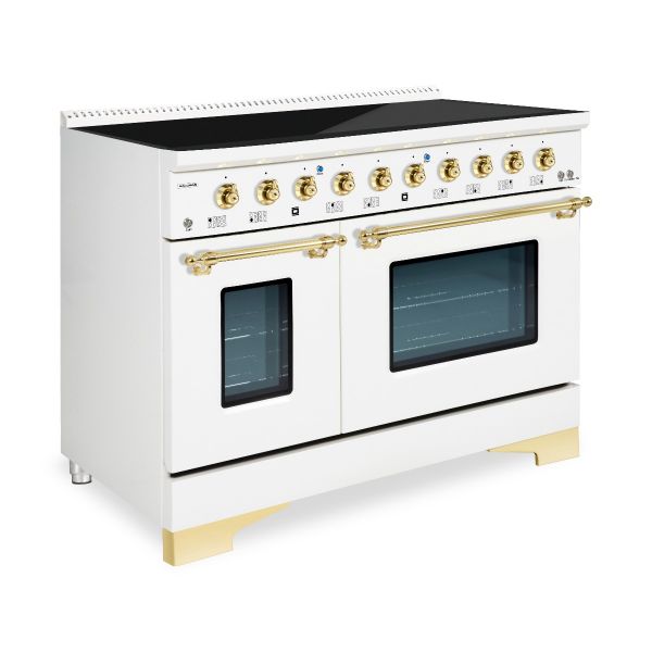 HALLMAN Classico 48-inch Induction Range with Brass Trim - HCLIR48BS