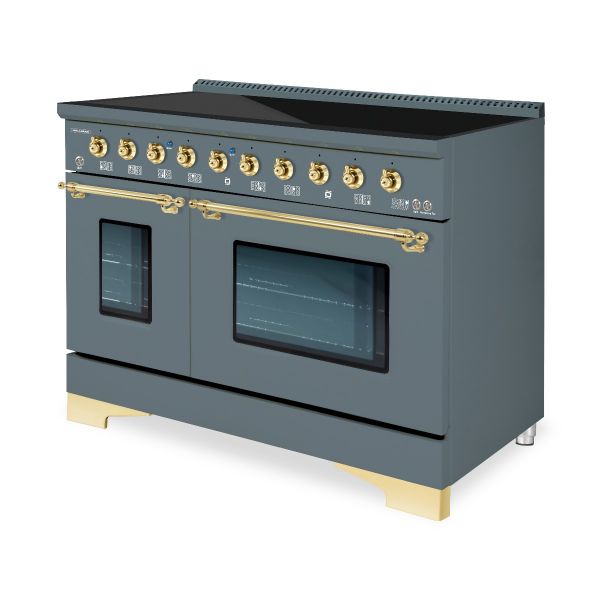 HALLMAN Classico 48-inch Induction Range with Brass Trim - HCLIR48BS