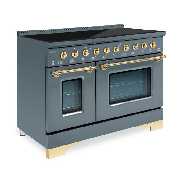 HALLMAN Classico 48-inch Induction Range with Brass Trim - HCLIR48BS