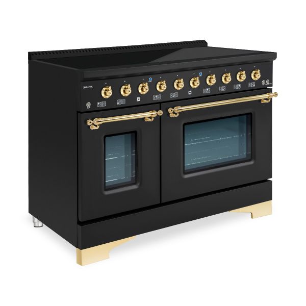 HALLMAN Classico 48-inch Induction Range with Brass Trim - HCLIR48BS