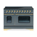 HALLMAN Classico 48-inch Induction Range with Brass Trim - HCLIR48BS