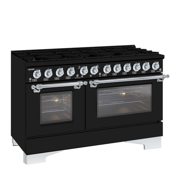 HALLMAN Classico 60" Freestanding Dual Fuel Range Gas Stove-Electric Oven with Chrome Trim - HCLRDF60CM