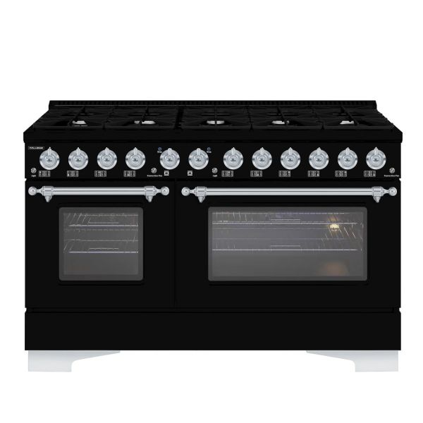 HALLMAN Classico 60" Freestanding Dual Fuel Range Gas Stove-Electric Oven with Chrome Trim - HCLRDF60CM