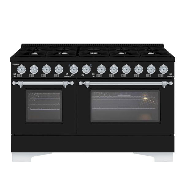 HALLMAN Classico 60" Freestanding Dual Fuel Range Gas Stove-Electric Oven with Chrome Trim - HCLRDF60CM