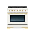 HALLMAN Classico Series 30" Dual Fuel Freestanding Range with Brass Trim - HCLRDF30BS