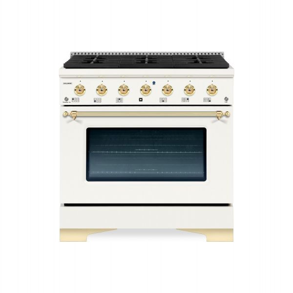 HALLMAN Classico Series 30" Dual Fuel Freestanding Range with Brass Trim - HCLRDF30BS