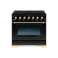 HALLMAN Classico Series 30" Dual Fuel Freestanding Range with Brass Trim - HCLRDF30BS