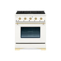 HALLMAN Classico Series 30" Dual Fuel Freestanding Range with Brass Trim - HCLRDF30BS