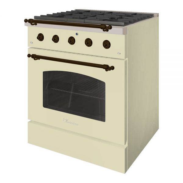 HALLMAN Classico Series 30" Dual Fuel Freestanding Range with Bronze Trim - HCLRDF30BZ