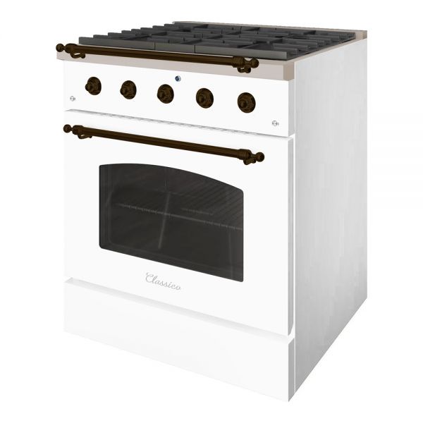 HALLMAN Classico Series 30" Dual Fuel Freestanding Range with Bronze Trim - HCLRDF30BZ