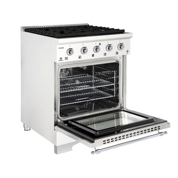 HALLMAN Classico Series 30" Dual Fuel Freestanding Range with Chrome Trim - HCLRDF30CM