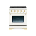 HALLMAN Classico Series 30" Gas Freestanding Range with Brass Trim - HCLRG30BS