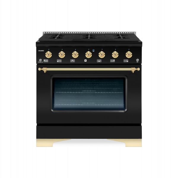 HALLMAN Classico Series 30" Gas Freestanding Range with Brass Trim - HCLRG30BS