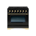 HALLMAN Classico Series 30" Gas Freestanding Range with Brass Trim - HCLRG30BS