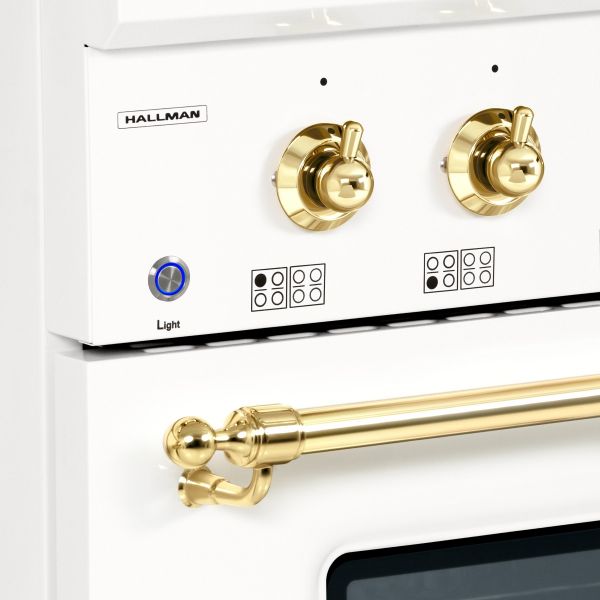 HALLMAN Classico Series 30" Gas Freestanding Range with Brass Trim - HCLRG30BS