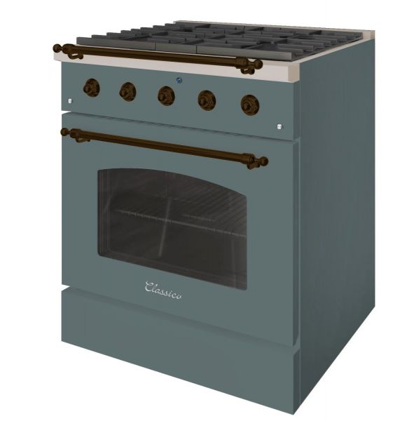 HALLMAN Classico Series 30" Gas Freestanding Range with Bronze Trim - HCLRG30BZ