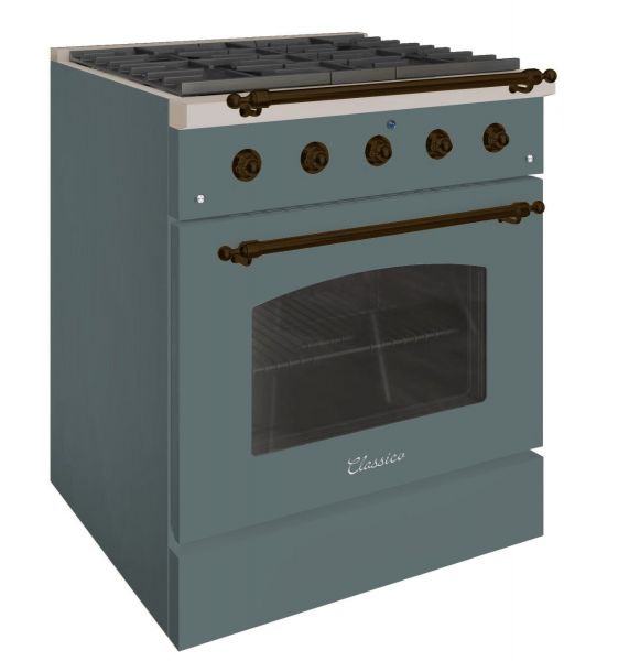 HALLMAN Classico Series 30" Gas Freestanding Range with Bronze Trim - HCLRG30BZ