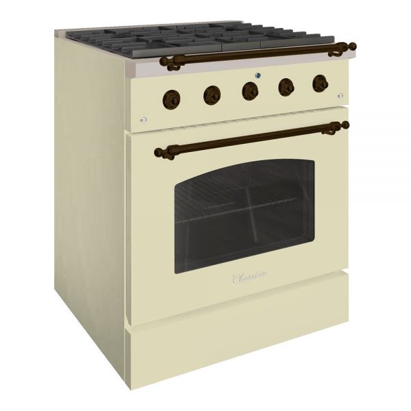 HALLMAN Classico Series 30" Gas Freestanding Range with Bronze Trim - HCLRG30BZ