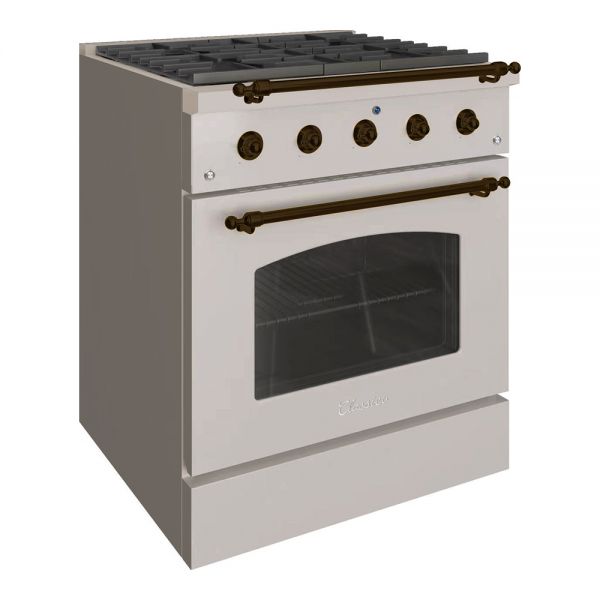 HALLMAN Classico Series 30" Gas Freestanding Range with Bronze Trim - HCLRG30BZ