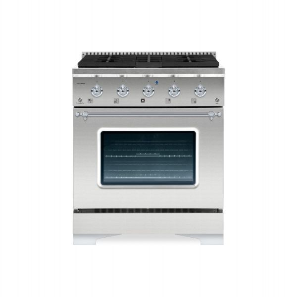 HALLMAN Classico Series 30" Gas Freestanding Range with Chrome Trim - HCLRG30CM