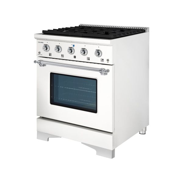 HALLMAN Classico Series 30" Gas Freestanding Range with Chrome Trim - HCLRG30CM