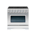 HALLMAN Classico Series 36" Dual Fuel Freestanding Range with 6-Sealed Burners Chrome Trim - HCLRDF36CM