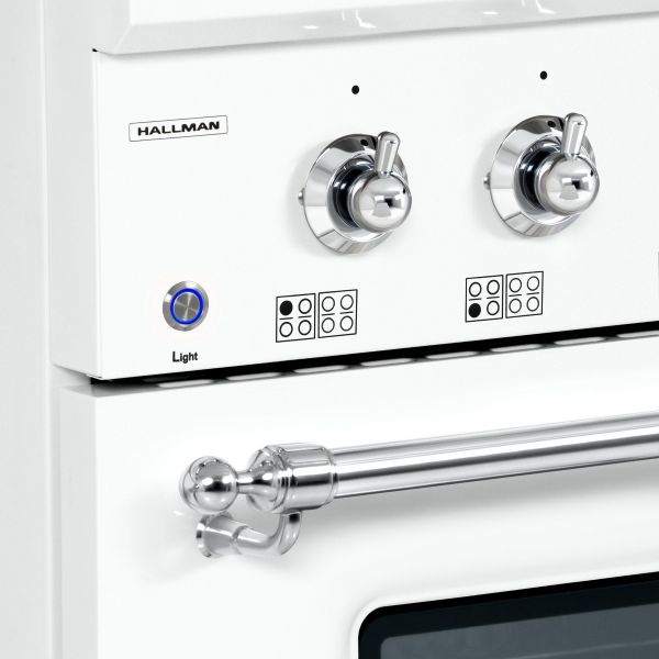 HALLMAN Classico Series 36" Dual Fuel Freestanding Range with 6-Sealed Burners Chrome Trim - HCLRDF36CM