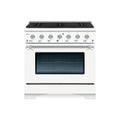 HALLMAN Classico Series 36" Dual Fuel Freestanding Range with 6-Sealed Burners Chrome Trim - HCLRDF36CM