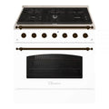 HALLMAN Classico Series 36" Dual Fuel Freestanding Range with Bronze Trim - HCLRDF36BZ