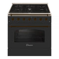 HALLMAN Classico Series 36" Dual Fuel Freestanding Range with Bronze Trim - HCLRDF36BZ