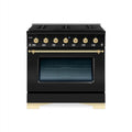 HALLMAN Classico Series 36" Gas Freestanding Range with Brass Trim - HCLRG36BS