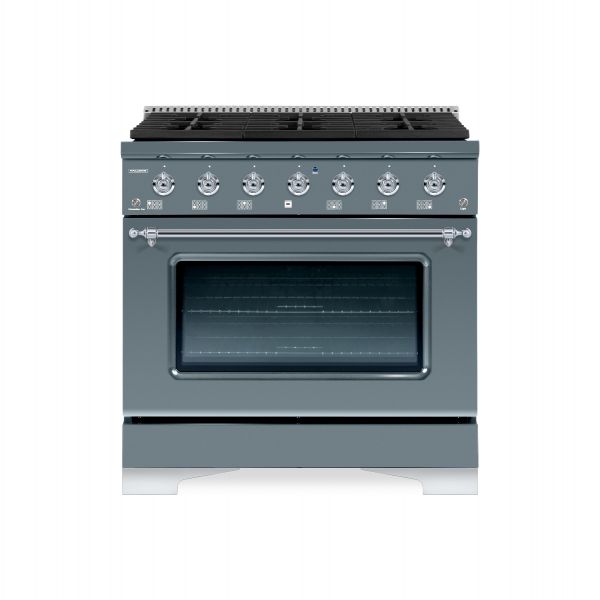 HALLMAN Classico Series 36" Gas Freestanding Range with Chrome Trim - HCLRG36CM