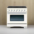 HALLMAN Classico Series 36" Gas Freestanding Range with Chrome Trim - HCLRG36CM