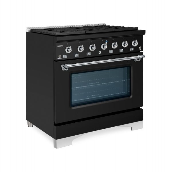 HALLMAN Classico Series 36" Gas Freestanding Range with Chrome Trim - HCLRG36CM