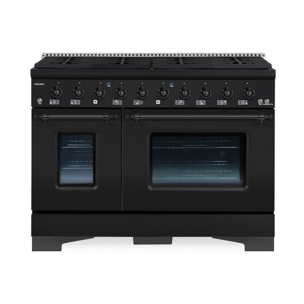 HALLMAN Classico Series 48" Dual Fuel Freestanding Range with Bronze Trim - HCLRDF48BZ