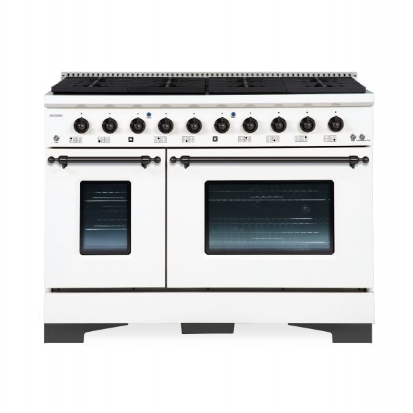 HALLMAN Classico Series 48" Dual Fuel Freestanding Range with Bronze Trim - HCLRDF48BZ