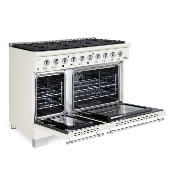 HALLMAN Classico Series 48" Gas Freestanding Range with Chrome Trim - HCLRG48CM